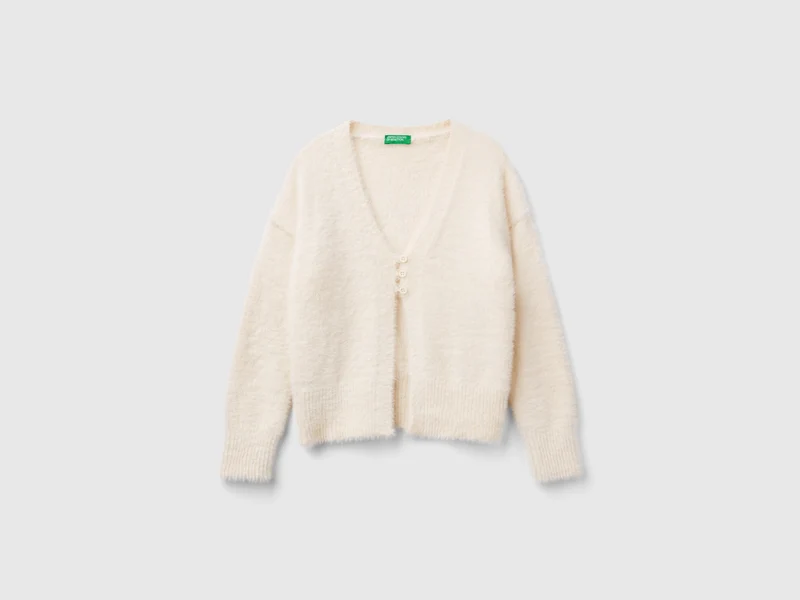 Strickjacke aus Pelzgarn