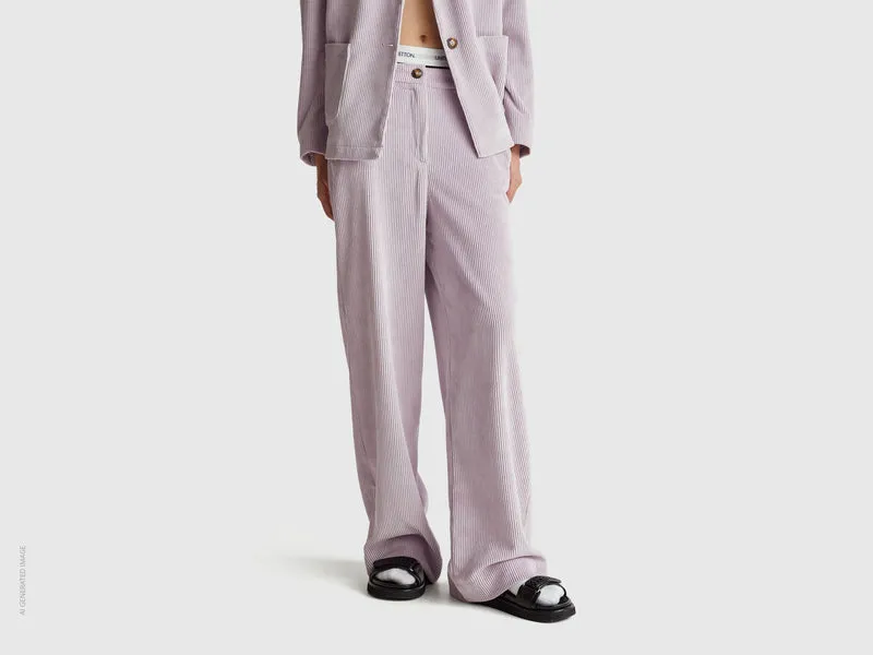 Ausgestellte Samthose