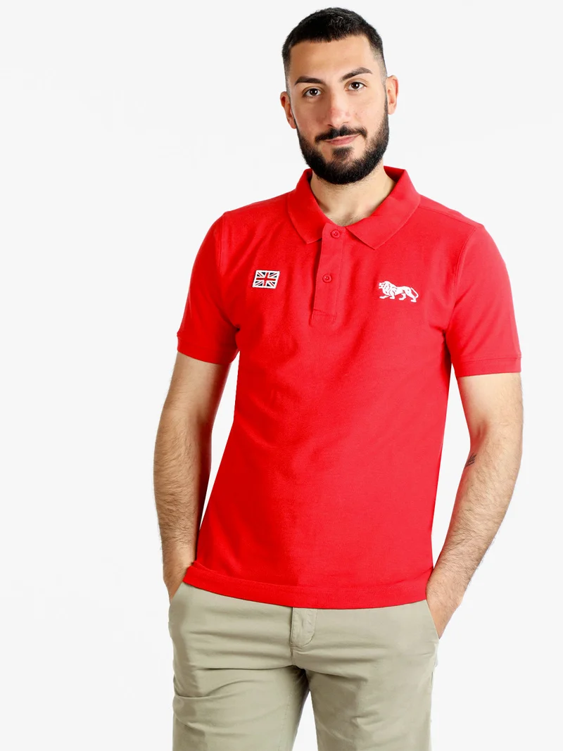 Polo in cotone da uomo manica corta - rosso