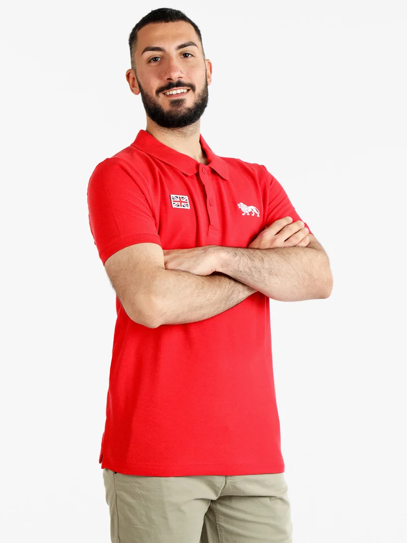 Polo in cotone da uomo manica corta - rosso