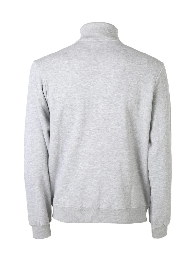 Felpa da uomo con zip e interno felpato - grigio