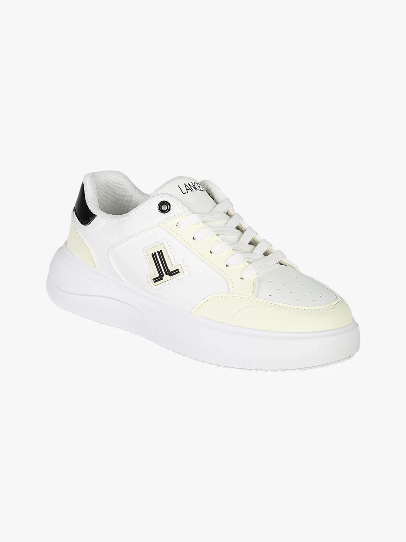 Sneakers donna stringate con dettagli glitter - nero