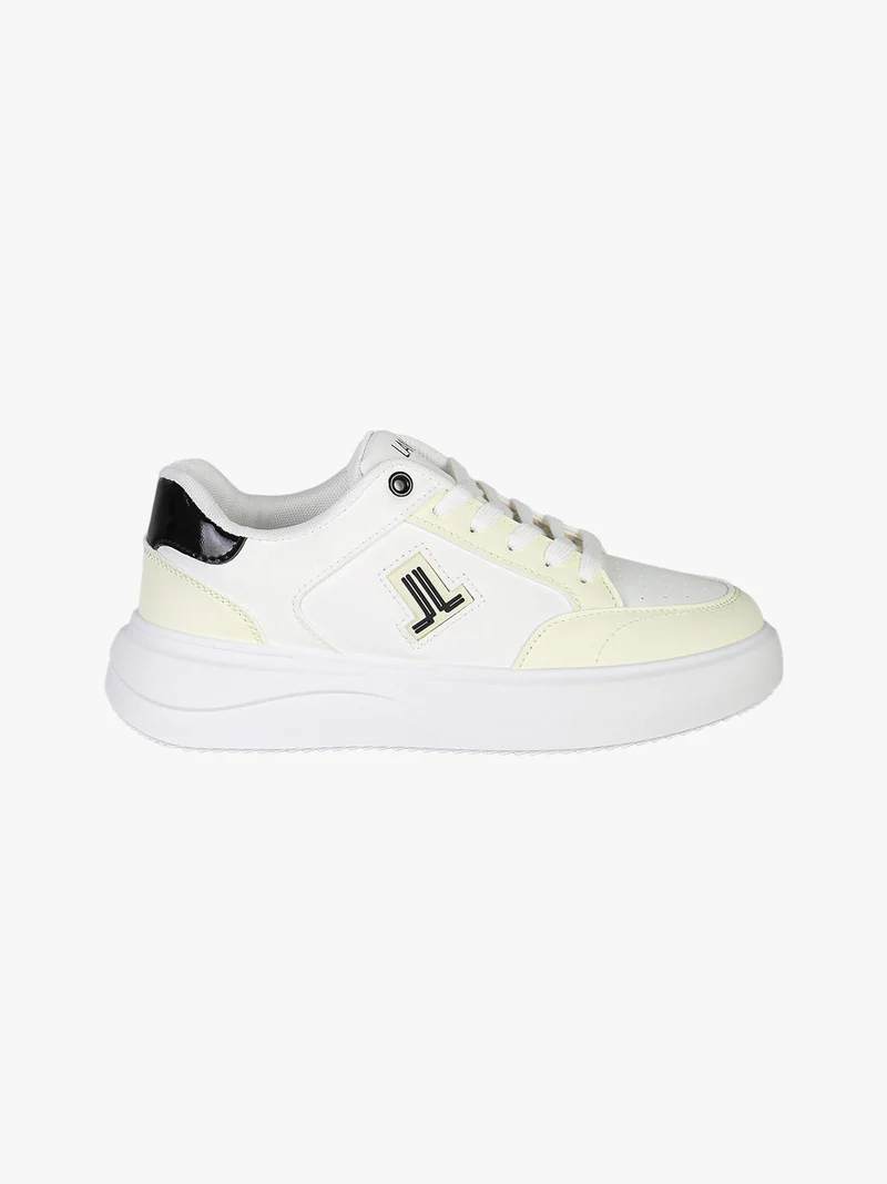 Sneakers donna stringate con dettagli glitter - nero