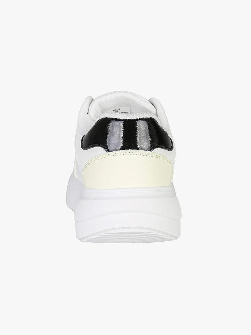 Sneakers donna stringate con dettagli glitter - nero