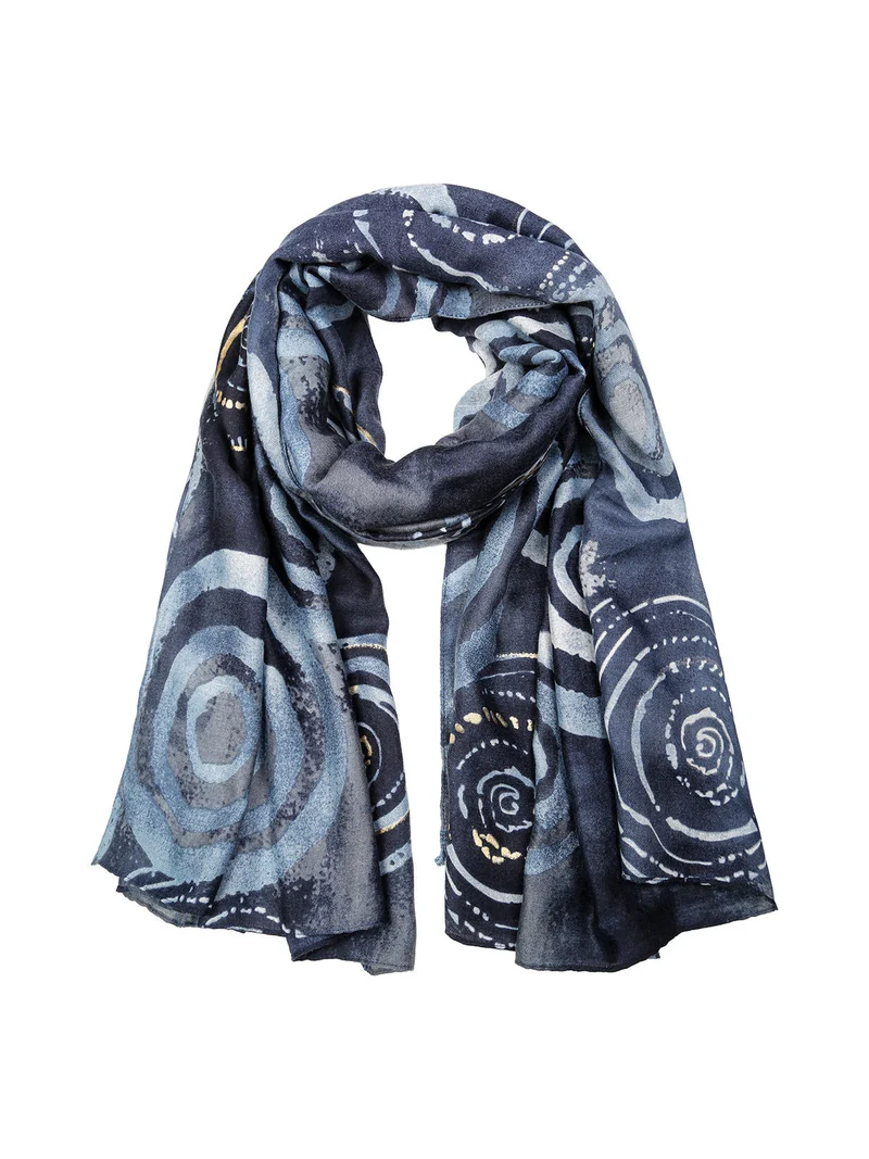 Sciarpa donna in viscosa a fantasia multicolore - blu