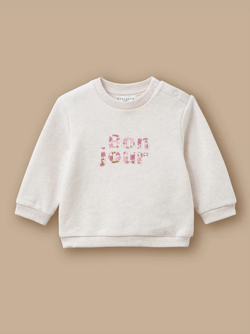Sweatshirt mit Liberty-Stoff-Patch, Baby