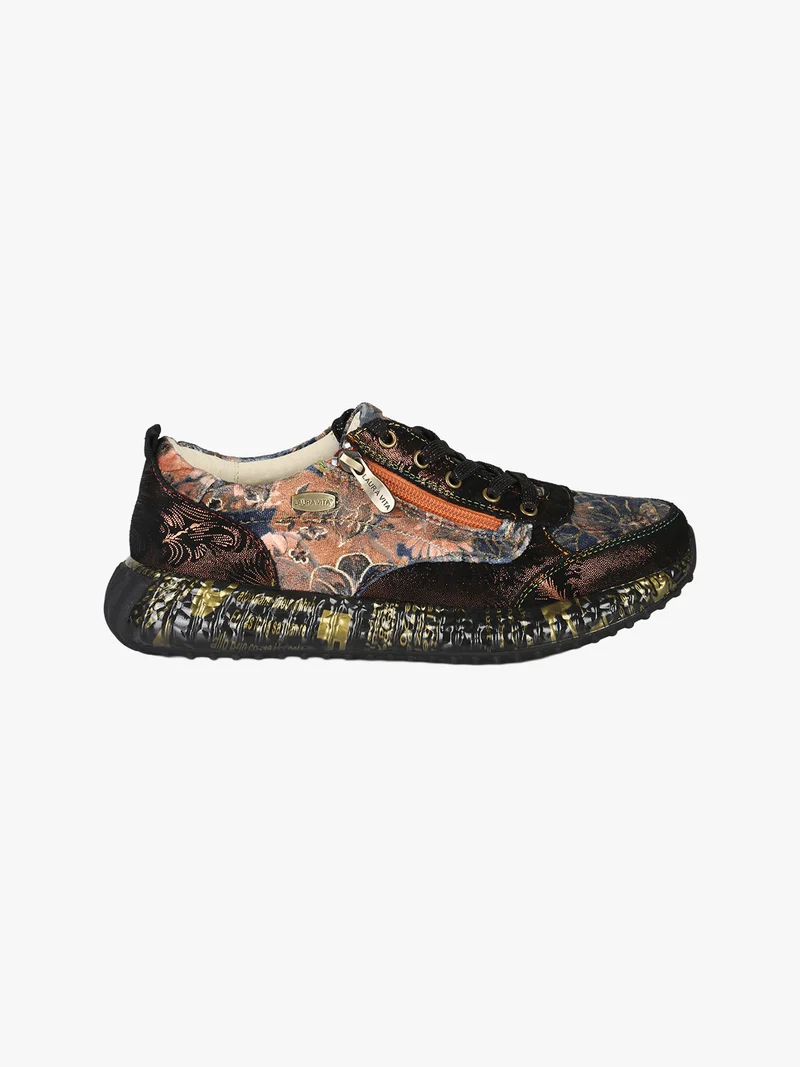 BURTON 43 Sneakers donna in pelle con stampa floreale - moro