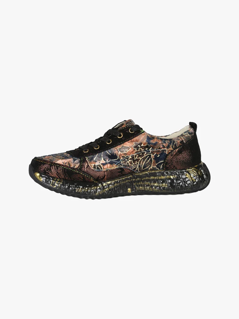 BURTON 43 Sneakers donna in pelle con stampa floreale - moro