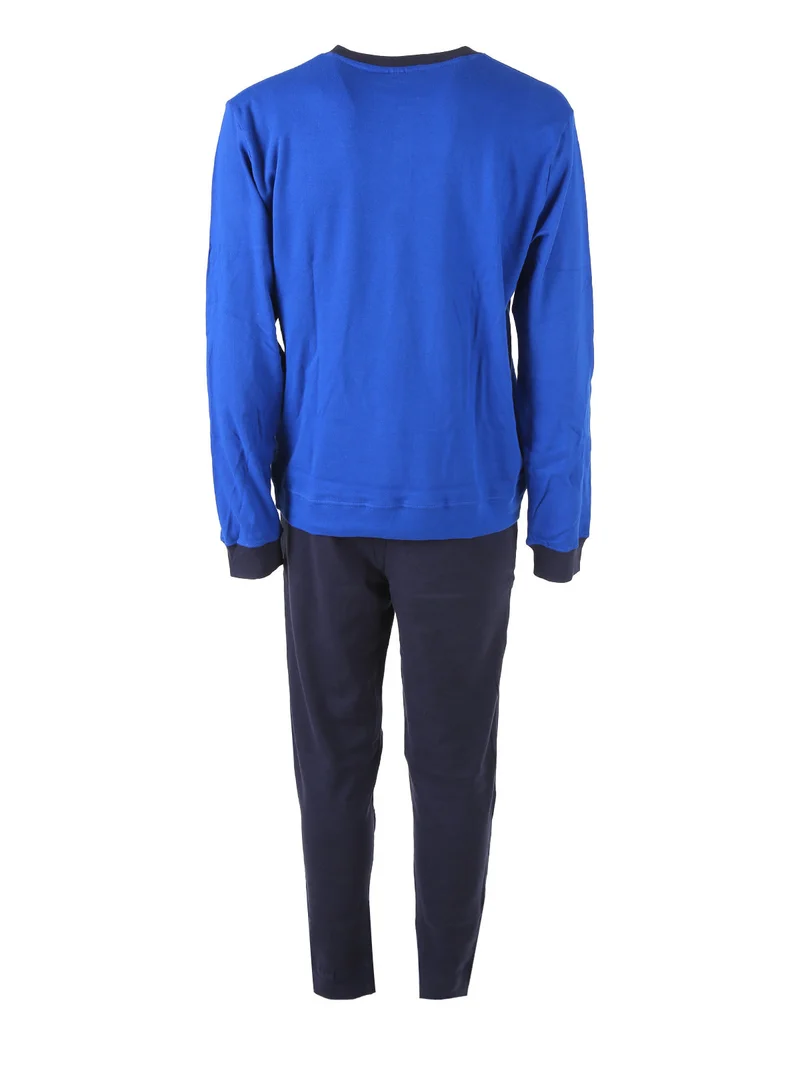 Pigiama lungo da uomo in cotone - blu