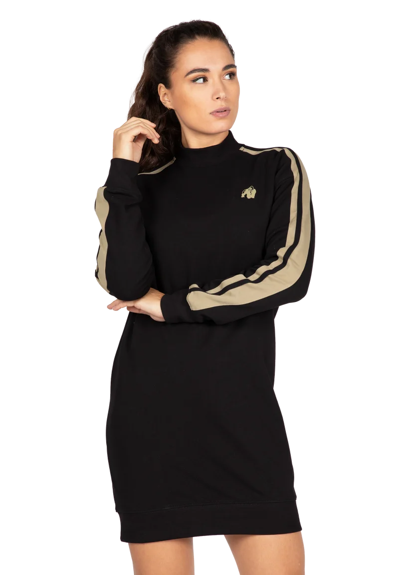 Isabella Sweatshirt Dress - Black