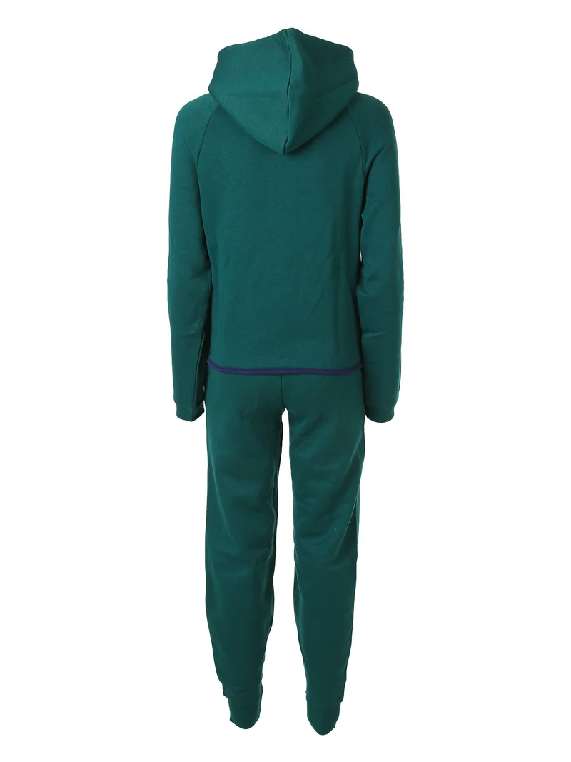 Completo tuta da donna full zip con cappuccio e interno felpato - militare