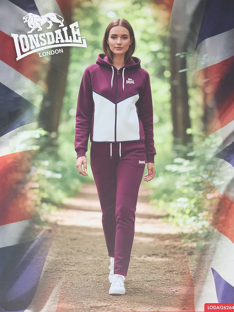 Completo tuta da donna full zip con cappuccio e interno felpato - militare