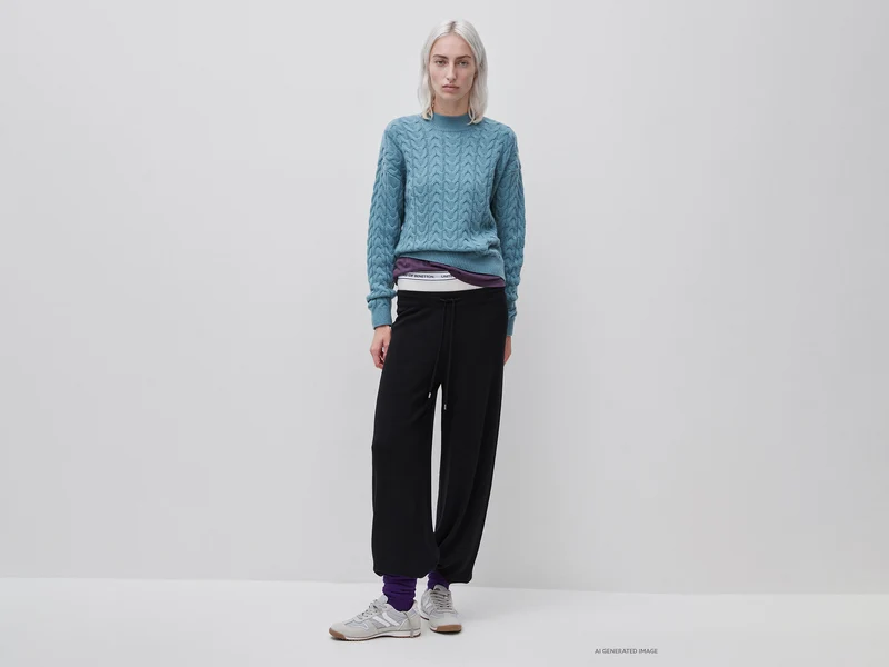 Rollkragenpullover mit Zopfmuster aus einem Woll-Kaschmir-Mischgewebe