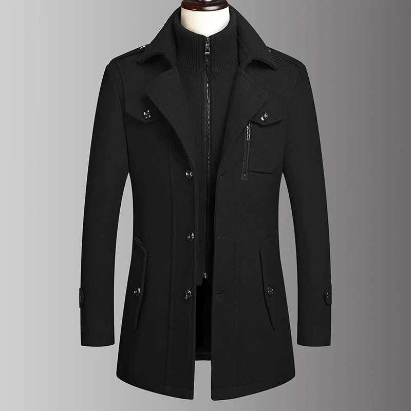 Double Collar Wool Coat