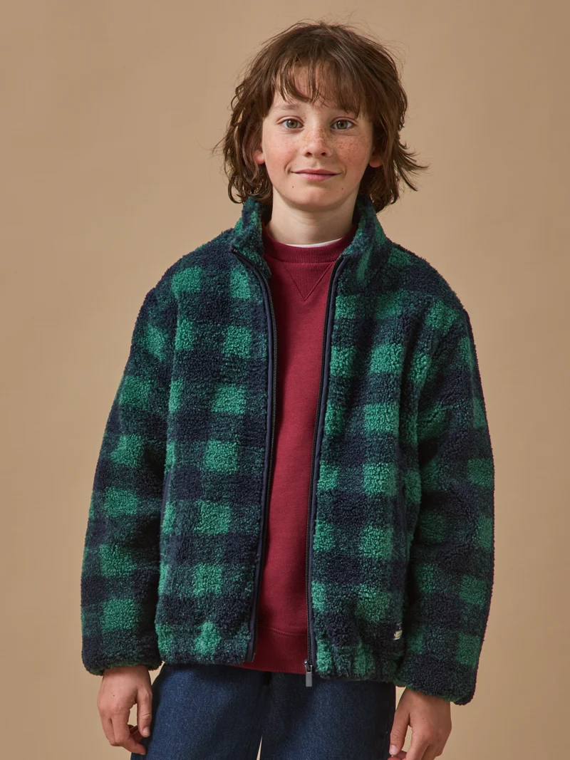 Karierte Sherpa-Jacke für Jungen