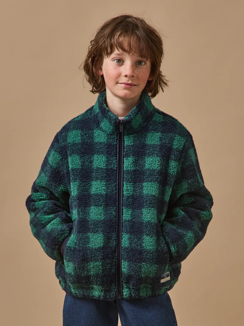 Karierte Sherpa-Jacke für Jungen