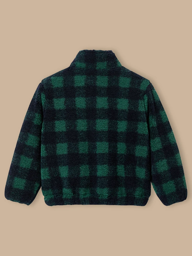 Karierte Sherpa-Jacke für Jungen