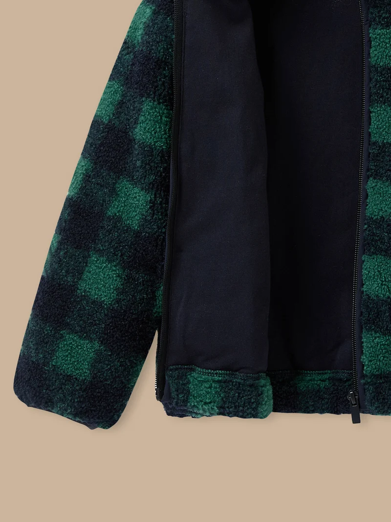Karierte Sherpa-Jacke für Jungen