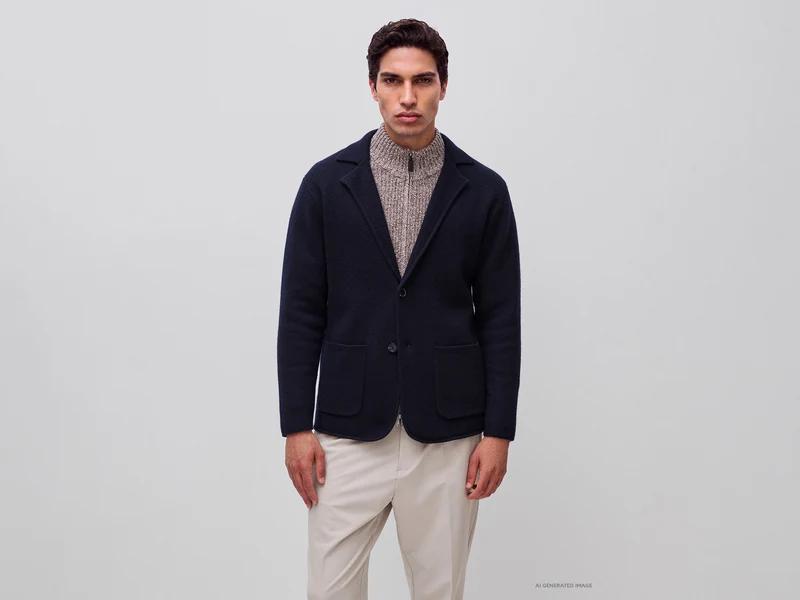 Blazer aus 100% gekochter Wolle
