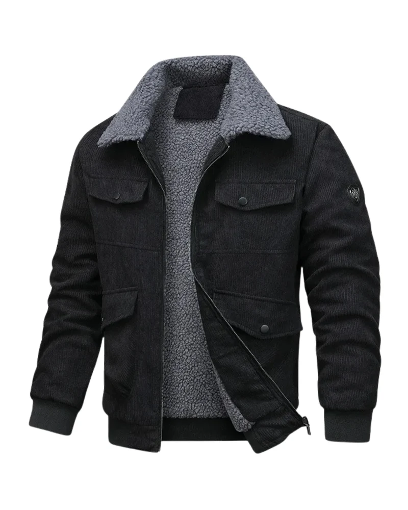 Elegant Corduroy Fleece Jacket
