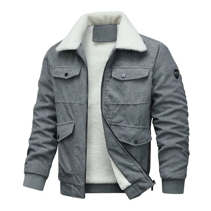 Elegant Corduroy Fleece Jacket