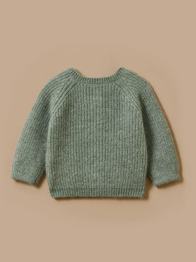 Cardigan aus Wolle und Mohair für Babys
