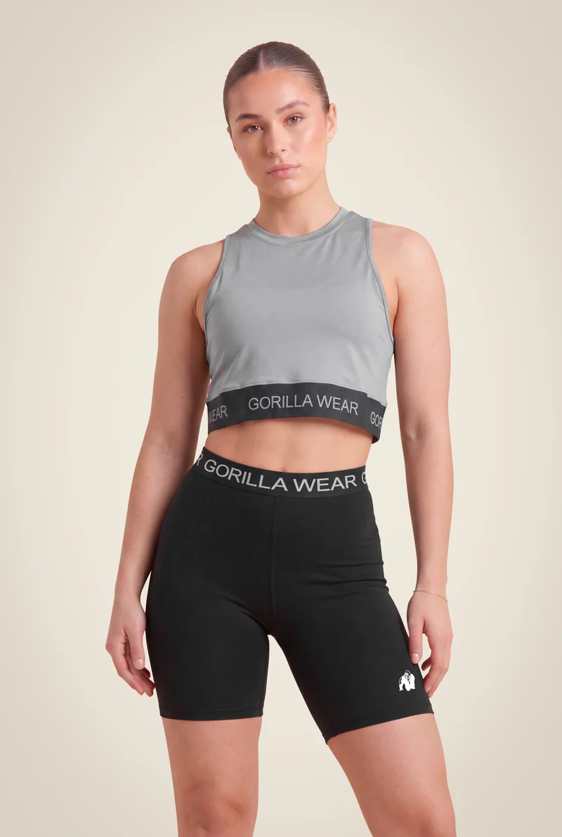 Colby Cropped Tank Top - Gray