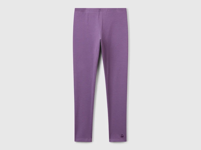 Leggings aus elastischer Baumwolle mit Logo