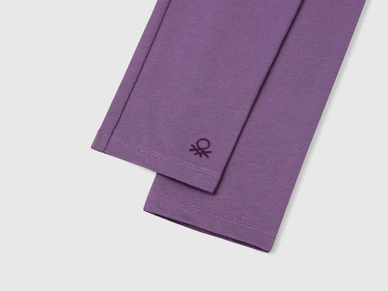 Leggings aus elastischer Baumwolle mit Logo