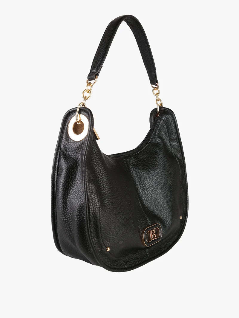 Borsa hobo da donna in ecopelle - nero