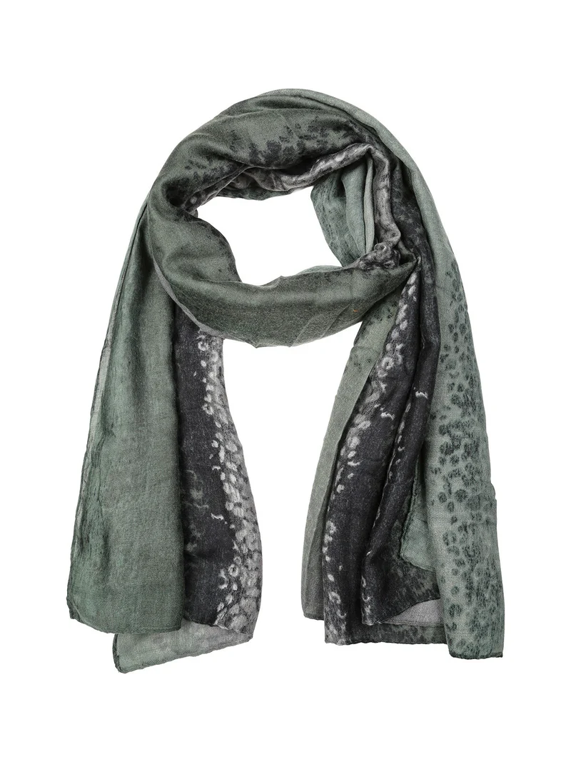 Sciarpa donna in viscosa con stampe - verde
