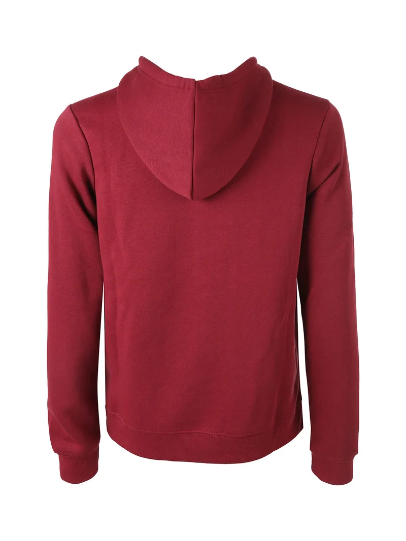 Felpa pesante da uomo con cappuccio e zip - bordeaux