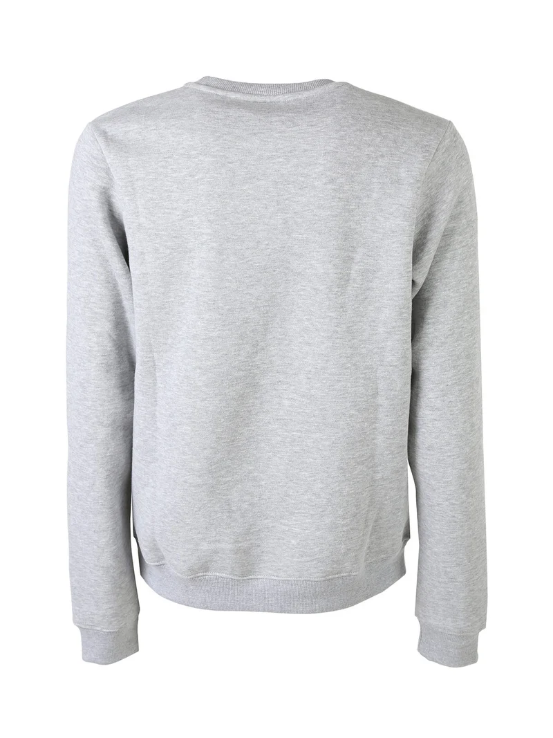 Felpa girocollo da uomo con logo e interno felpato - grigio
