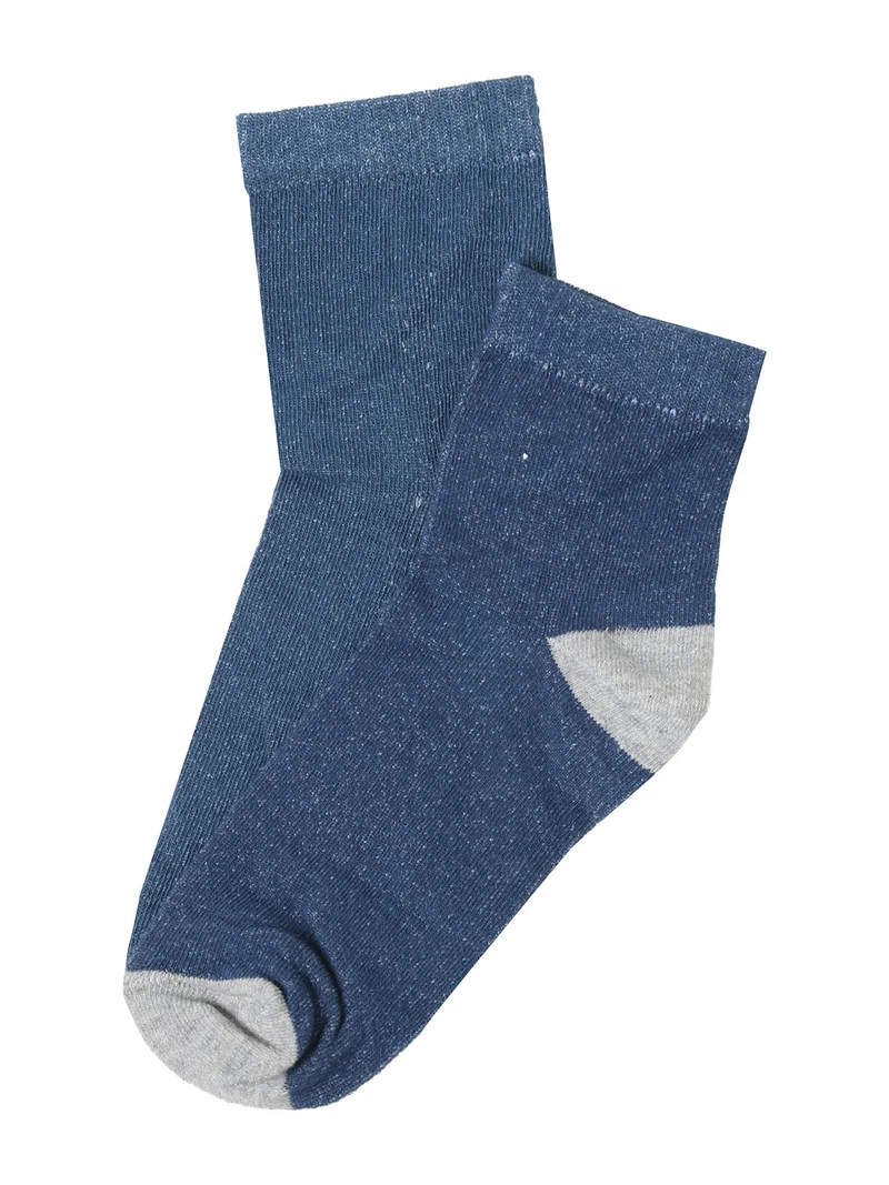 Pigiama lungo da uomo in cotone con pantaloni a quadri e calze incluse - ottanio