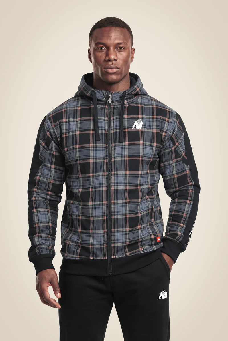 Kenton Zipped Jacket - Black/Blue