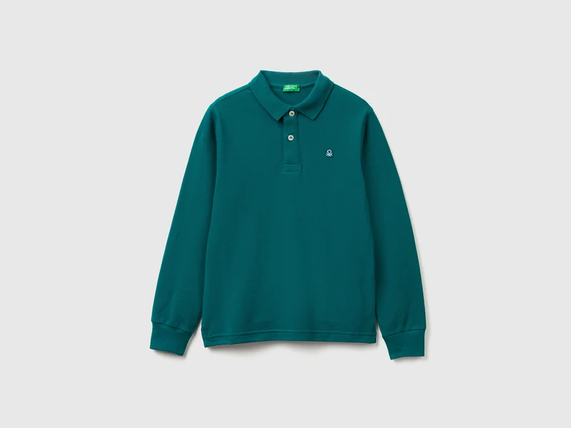 Langärmliges Poloshirt aus Baumwolle