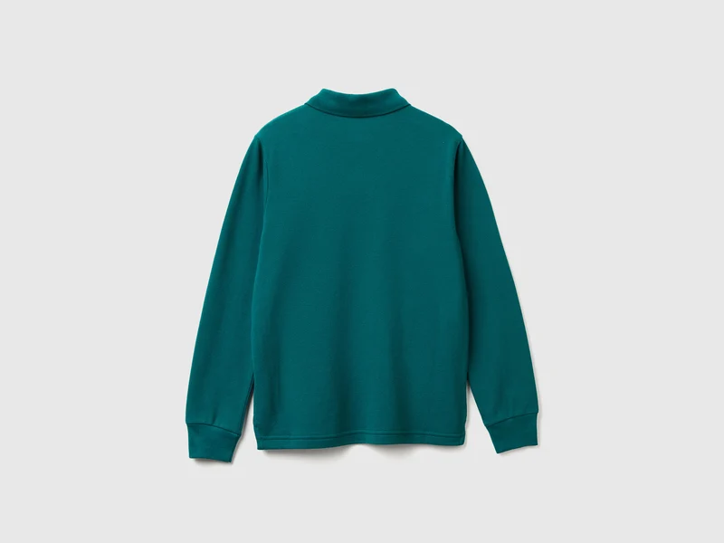 Langärmliges Poloshirt aus Baumwolle