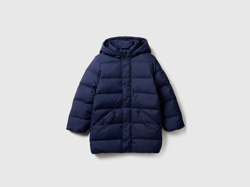 Daunenjacke mit abnehmbarer Kapuze