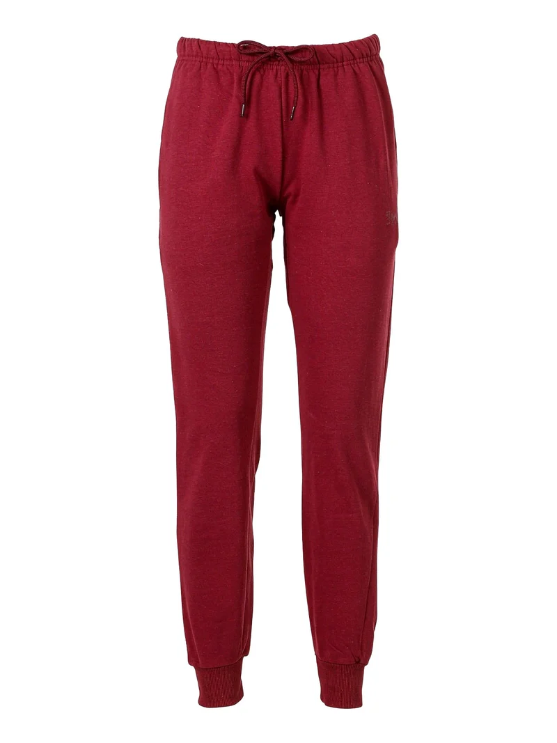 Pantaloni sportivi da donna con polsini e coulisse - bordeaux