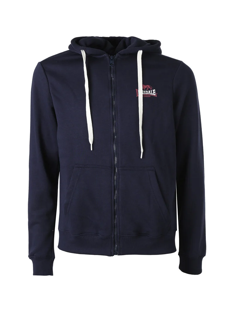 Felpa pesante da uomo con cappuccio e zip - blu scuro