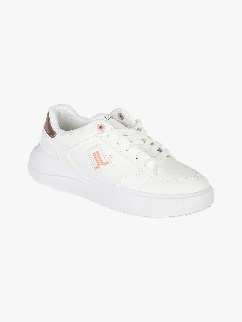 Sneakers donna stringate con dettagli glitter - rosa