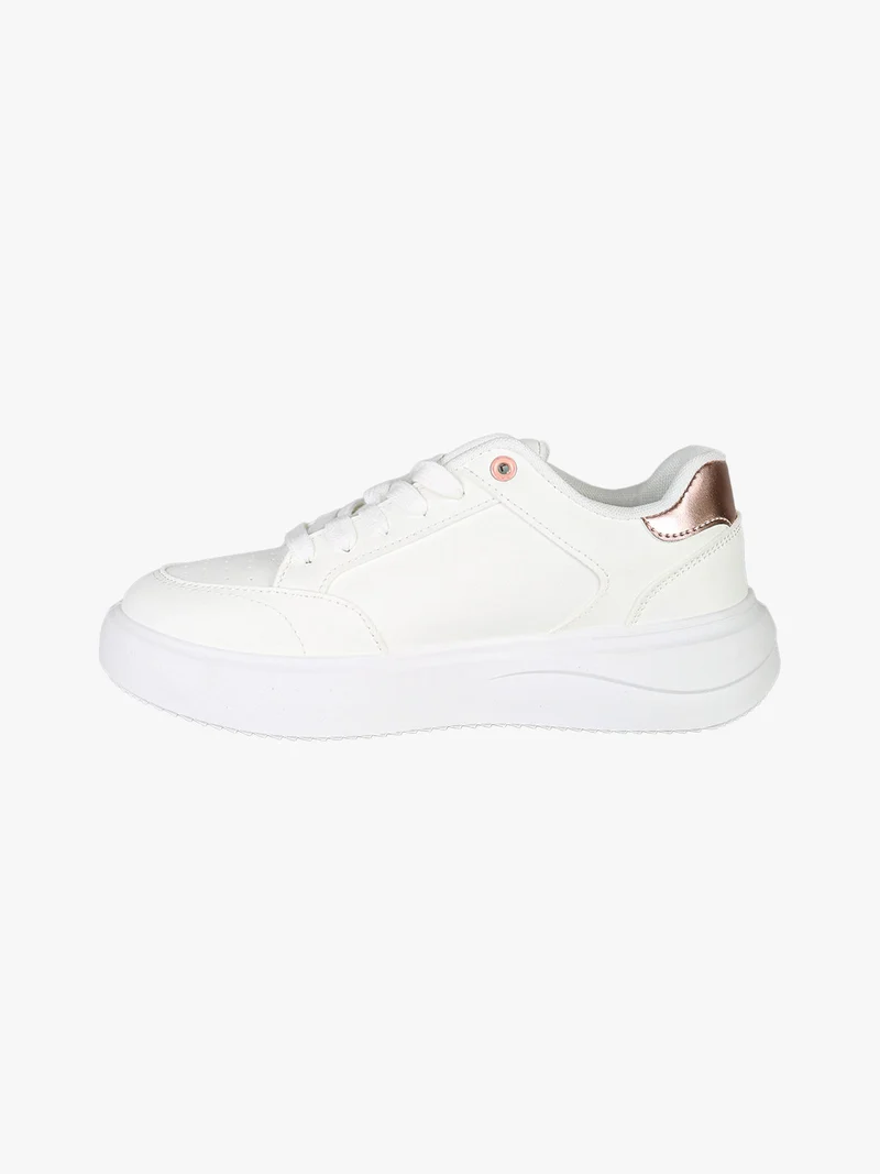 Sneakers donna stringate con dettagli glitter - rosa