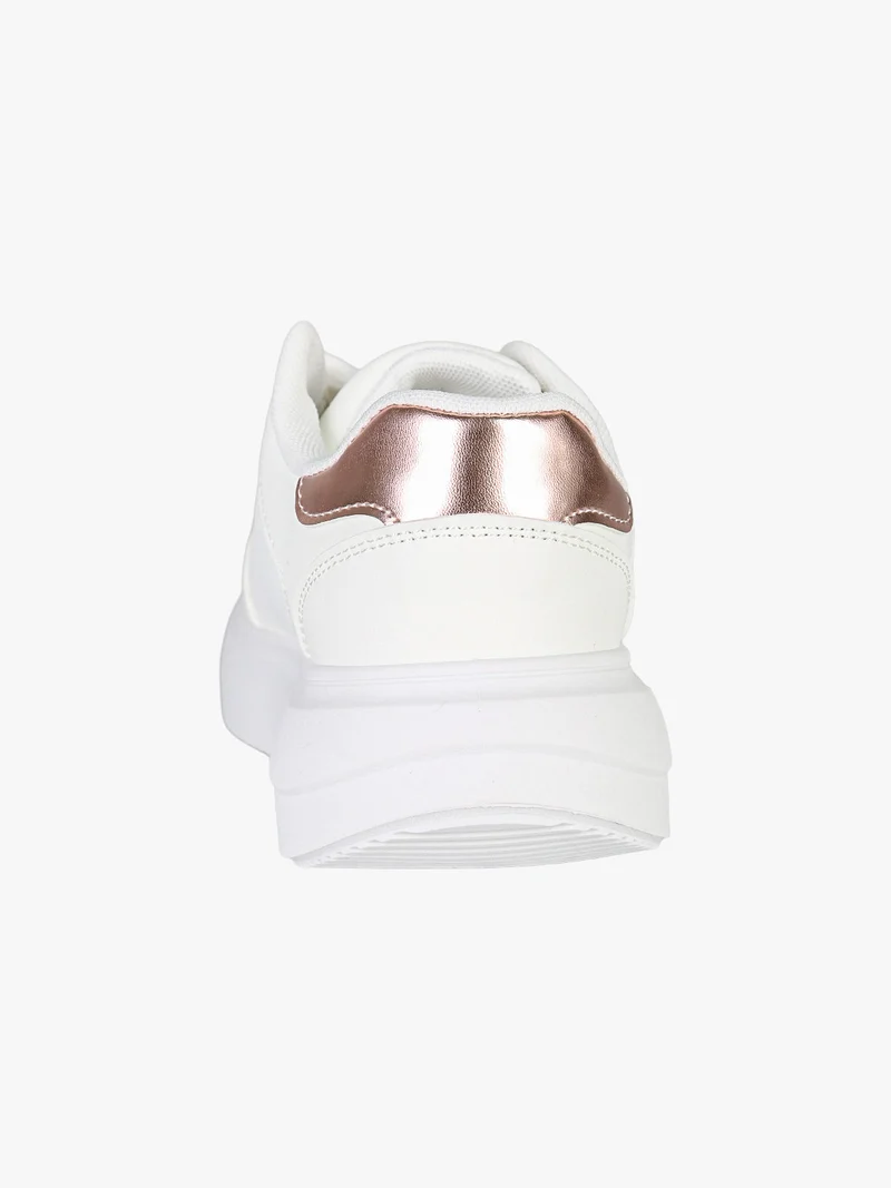 Sneakers donna stringate con dettagli glitter - rosa
