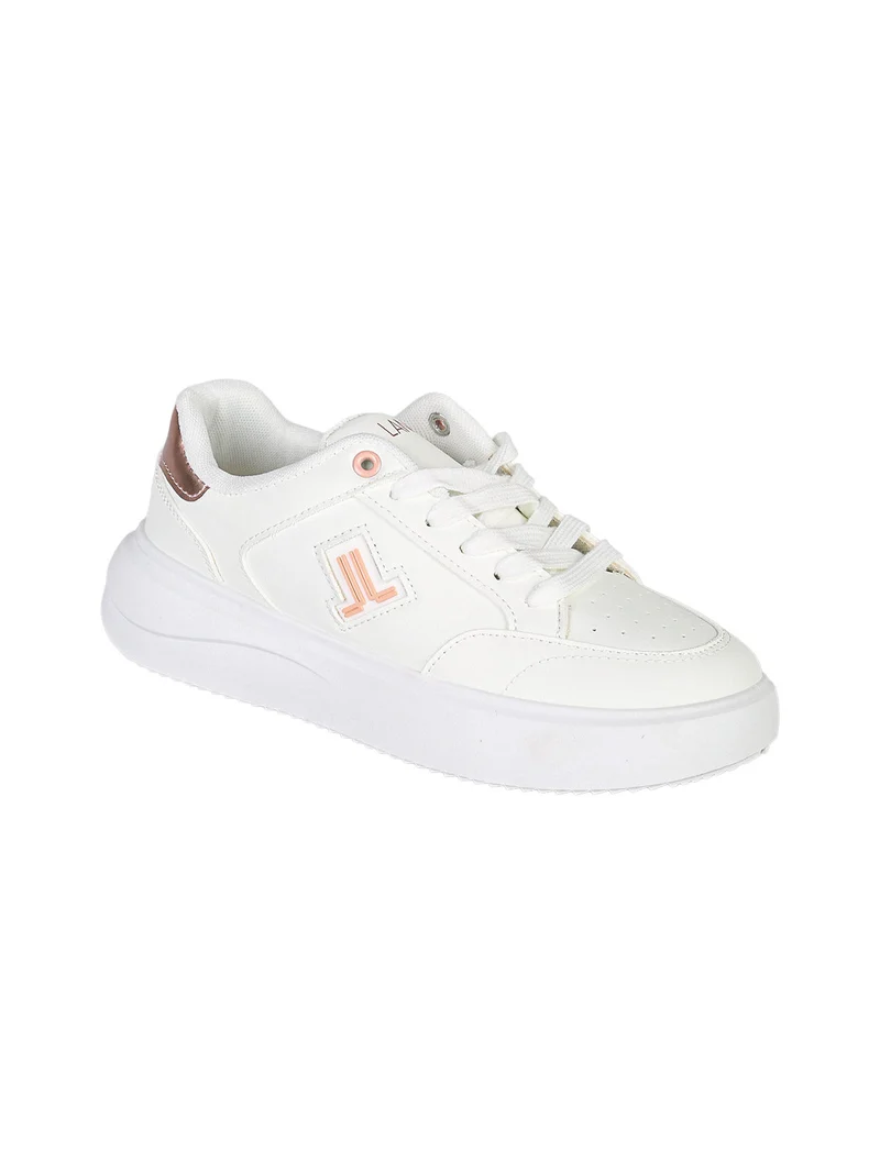 Sneakers donna stringate con dettagli glitter - rosa