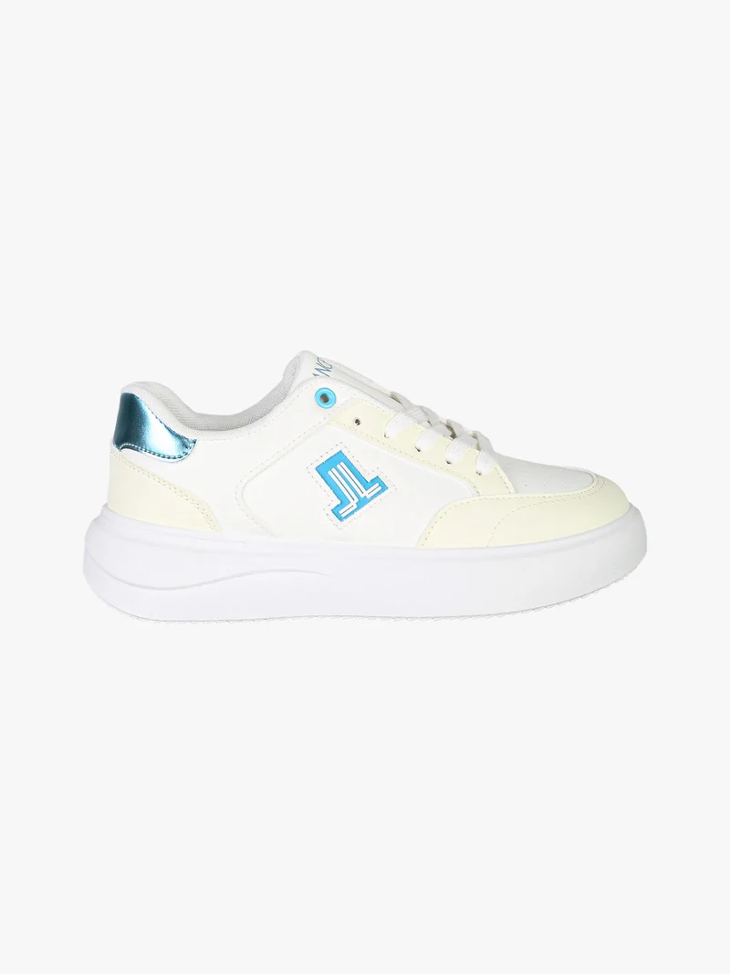 Sneakers donna stringate con dettagli glitter - azzurro