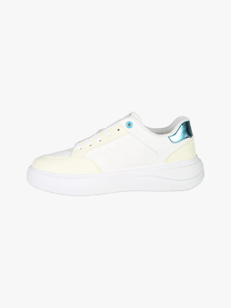 Sneakers donna stringate con dettagli glitter - azzurro