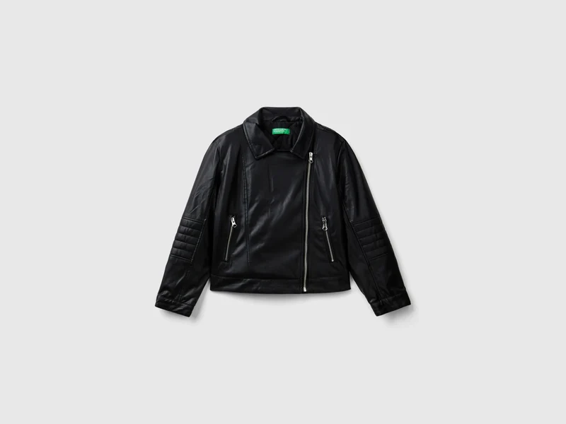 Bikerjacke aus beschichtetem Stoff