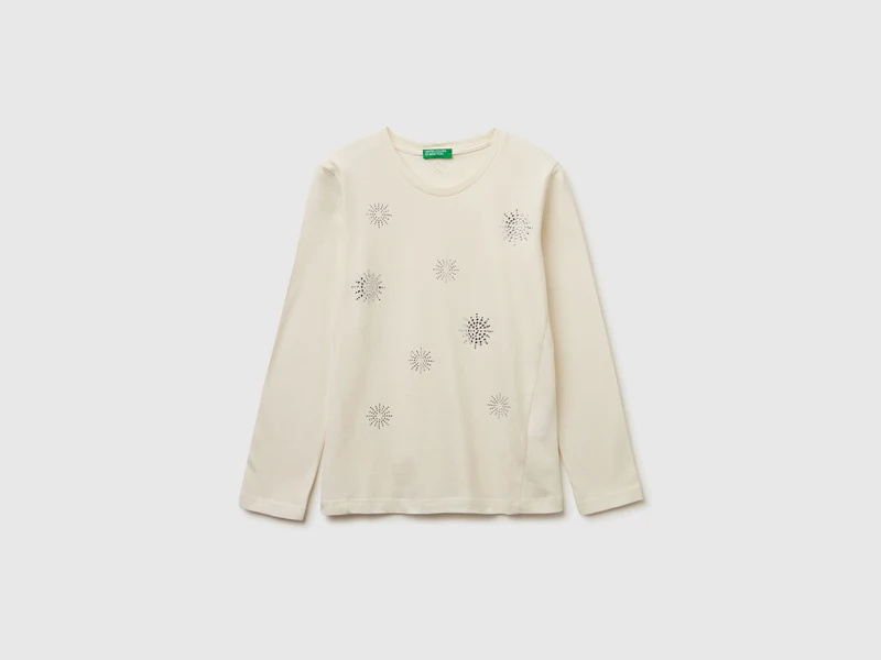 T-Shirt mit Strass-Applikation