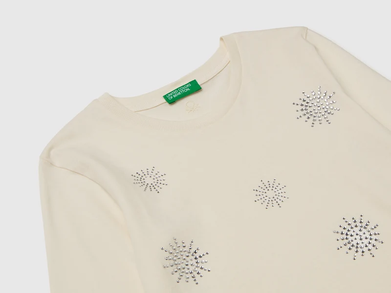 T-Shirt mit Strass-Applikation