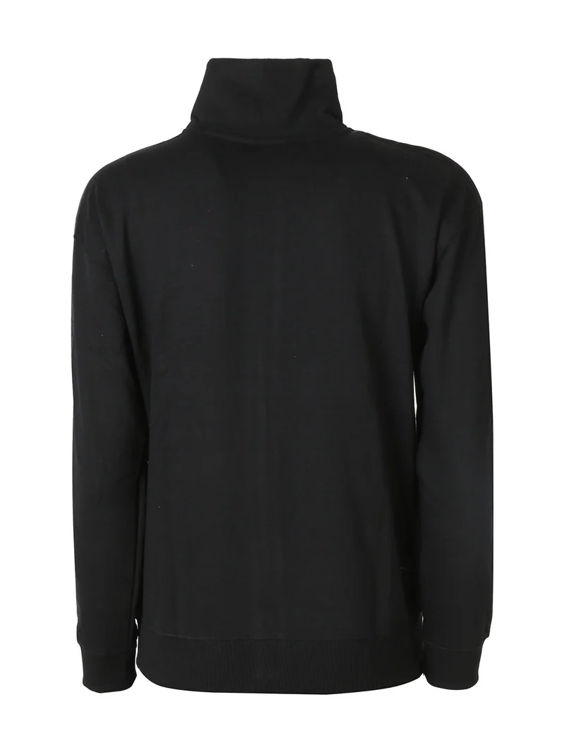 Felpa da donna con zip con interno in caldo cotone - nero